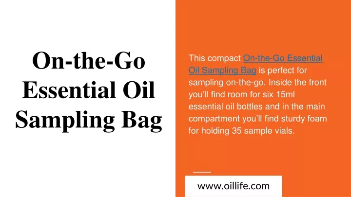 on the go essential oil sampling bag