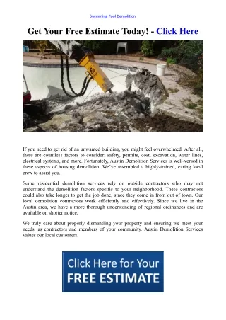 swimming pool demolition