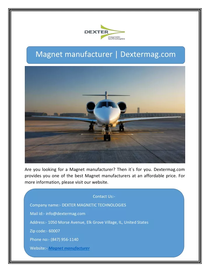 magnet manufacturer dextermag com