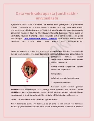 Osta verkkokaupasta Juuttisakki-myymälästä