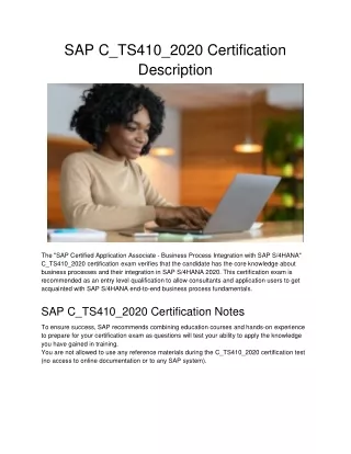 sap c ts410 2020 certification description