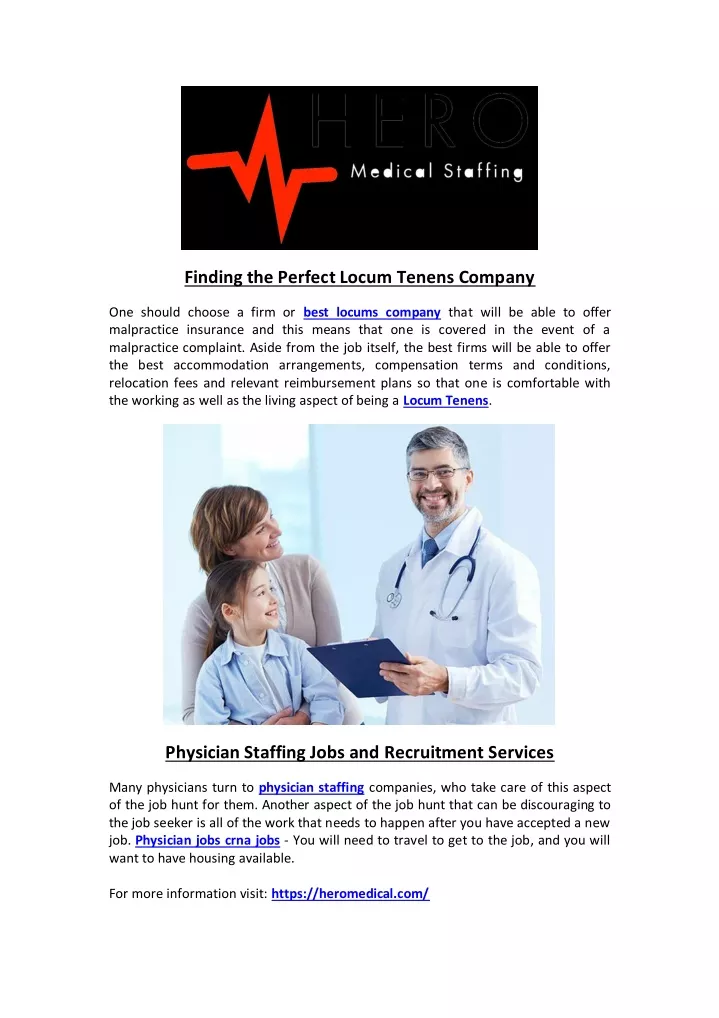 PPT - Finding the Perfect Locum Tenens Company PowerPoint Presentation ...