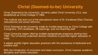 christ deemed to be university