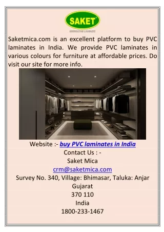 Buy Pvc Laminates in India  Saketmica.com