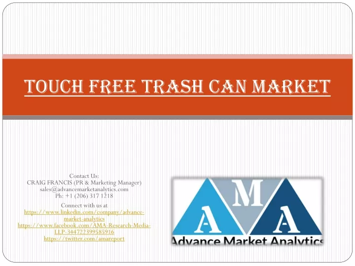 touch free trash can market