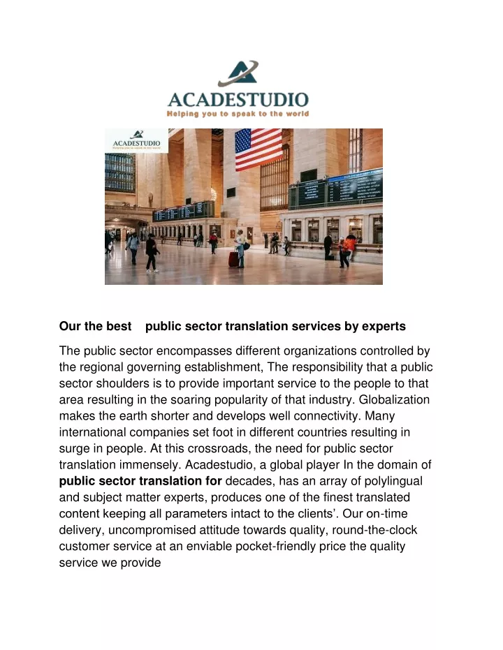 our the best public sector translation services