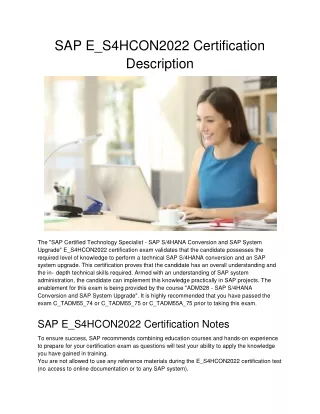 sap e s4hcon2022 certification description