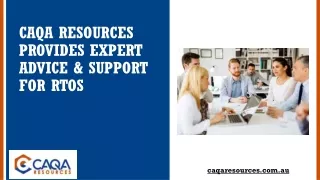 CAQA Resources Provides Expert Advice & Support for RTOs
