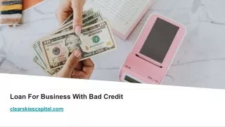 loan for business with bad credit