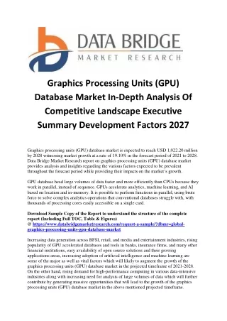 graphics processing units gpu database market