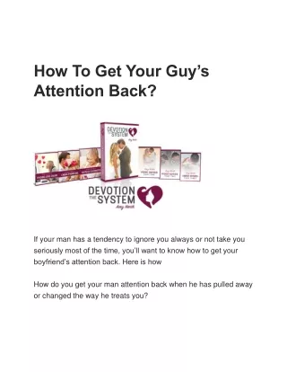 How To Get Your Guy’s Attention Back-converted