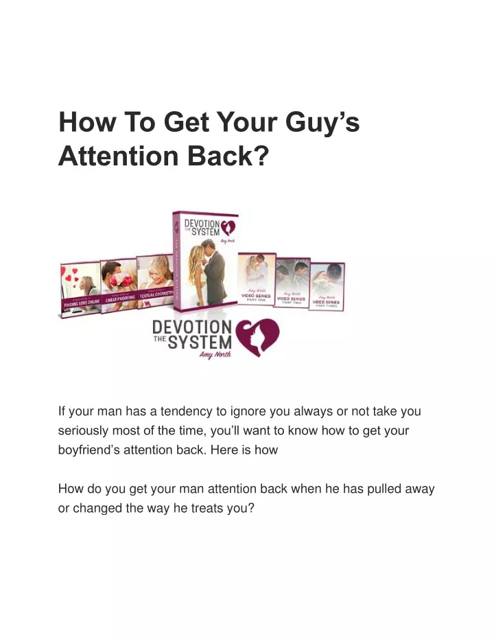 how to get your guy s attention back