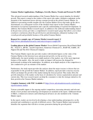 cumene market applications challenges growth