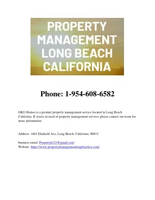 Property Management Long Beach California