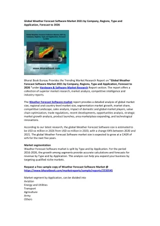 global weather forecast software market 2021