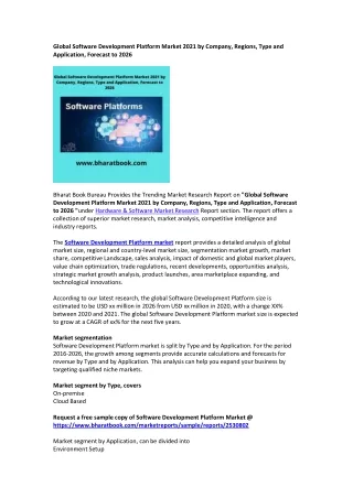 global software development platform market 2021
