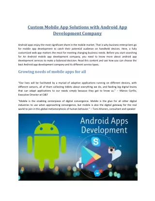 Custom Mobile App Solutions with Android App Development Company-converted