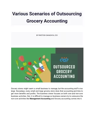Various Scenarios of Outsourcing Grocery Accounting