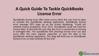A Quick Guide To Tackle QuickBooks License Error