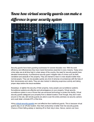 know how virtua securit guard ca mak differenc