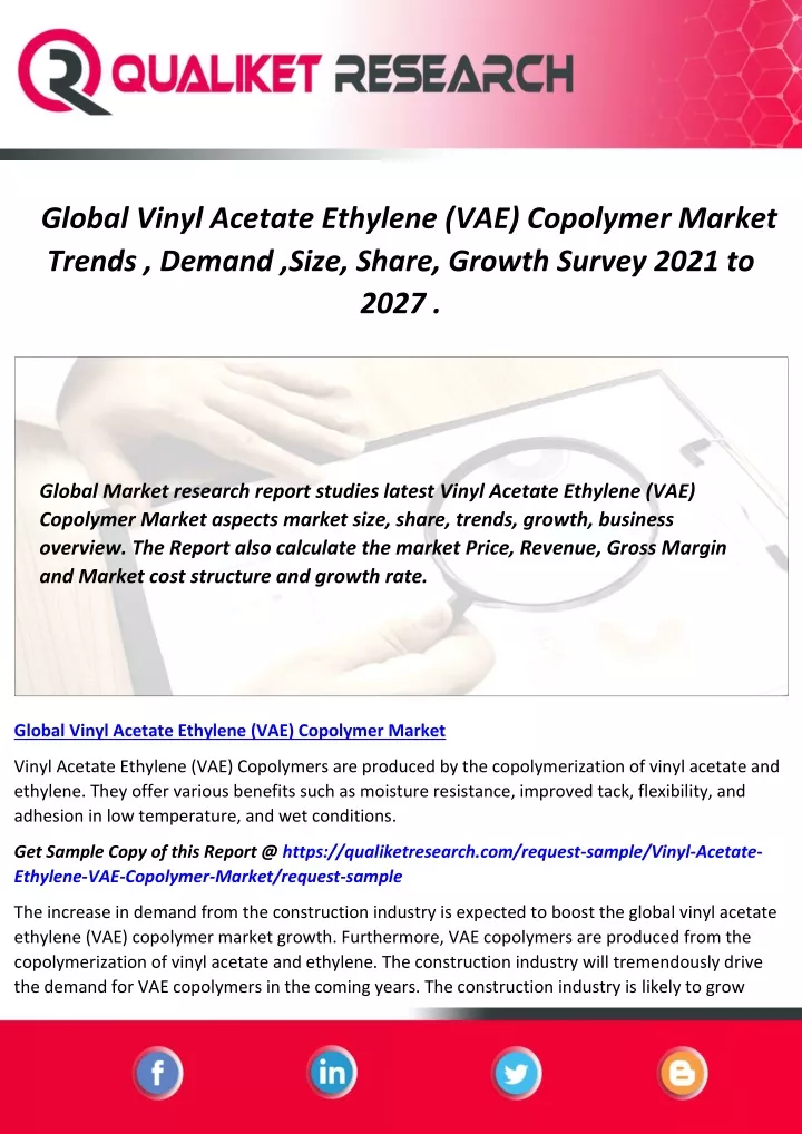 global vinyl acetate ethylene vae copolymer