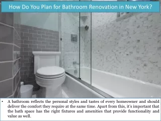 How Do You Plan for Bathroom Renovation in New York?
