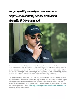 t ge qualit securit servic cho professiona