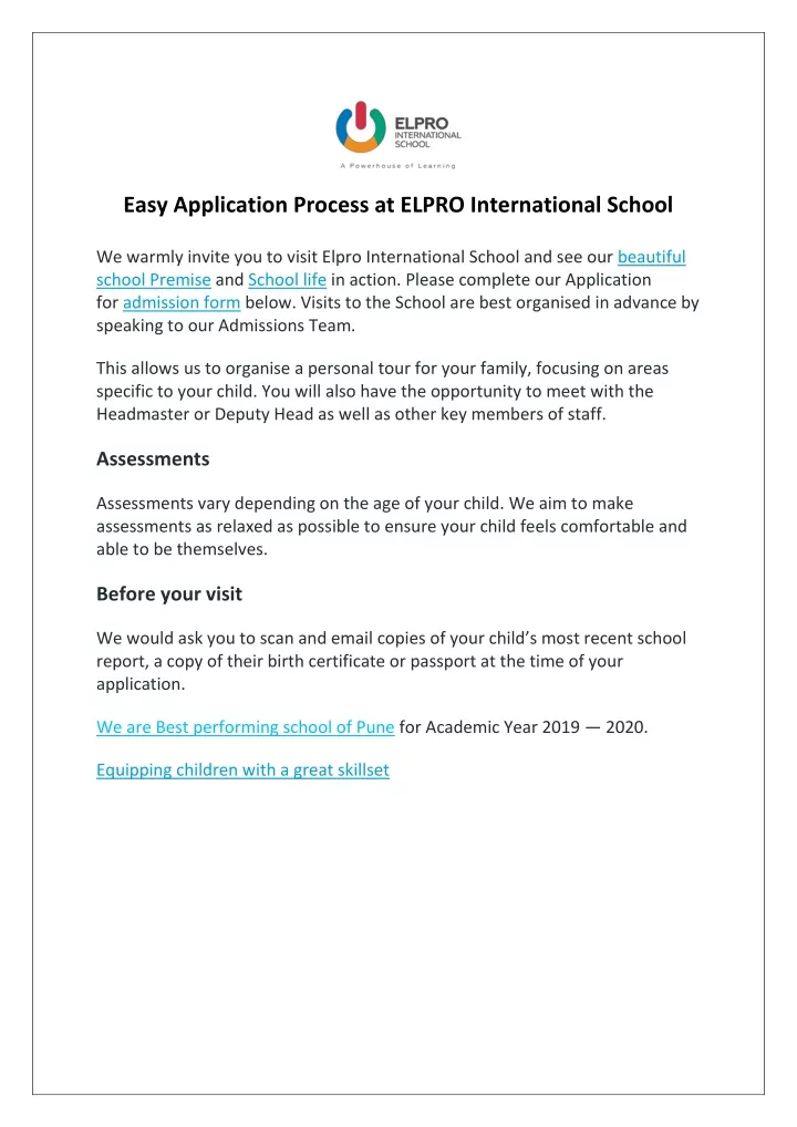 easy application process at elpro international