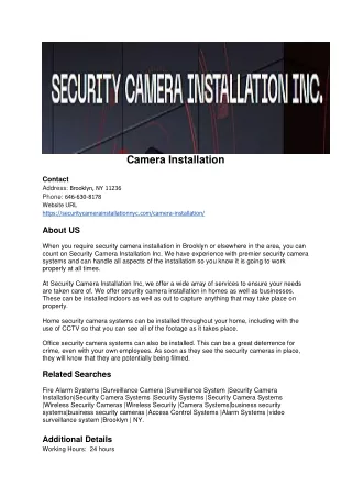 camera installation