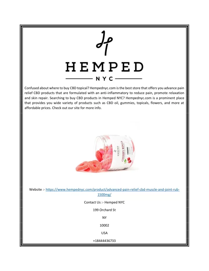 confused about where to buy cbd topical hempednyc