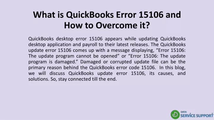 what is quickbooks error 15106 and how to overcome it