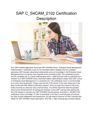 sap c s4cam 2102 certification description