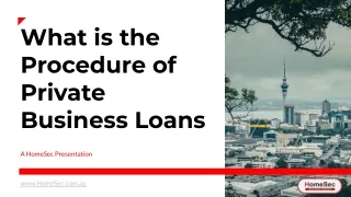 what is the procedure of private business loans