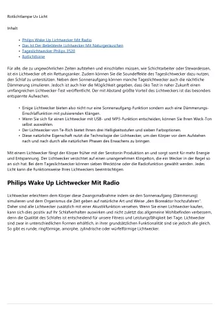 Ein einfacher Gedanke über Philips Wake Up 3505  -- 2020