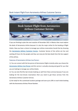 book instant flight from aeromexico airlines