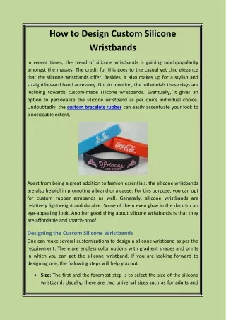 how to design custom silicone wristbands