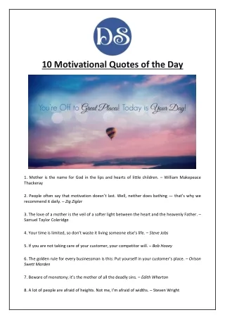 10 motivational quotes of the day