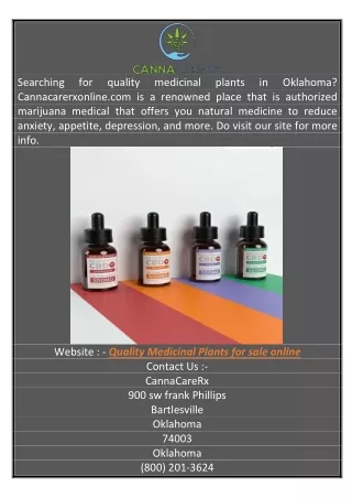 Quality Medicinal Plants for Sale Online Cannacarerxonline.com