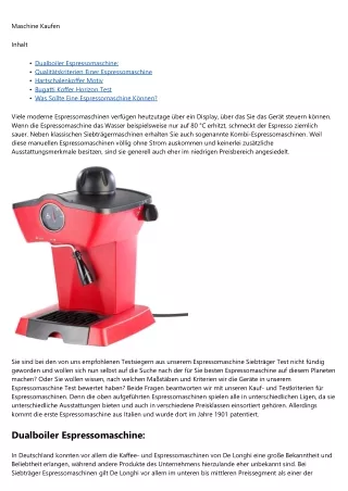 Neue Gerüchte über Espressomaschine Cimbali   2020