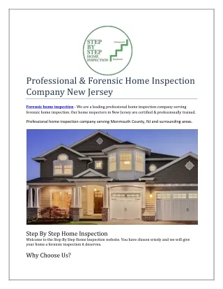 professional forensic home inspection company