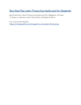 buy now pay later financing made just for magento