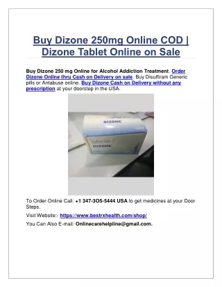 Buy Dizone 250mg Online COD | Dizone Tablet Online on Sale