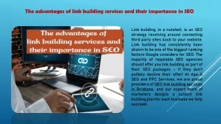 the advantages of link building services