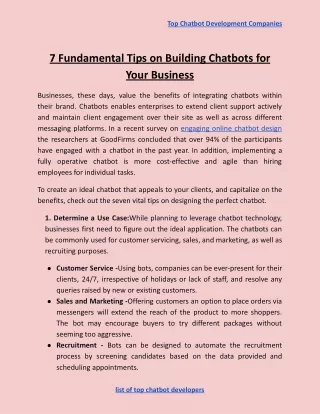 top chatbot development companies
