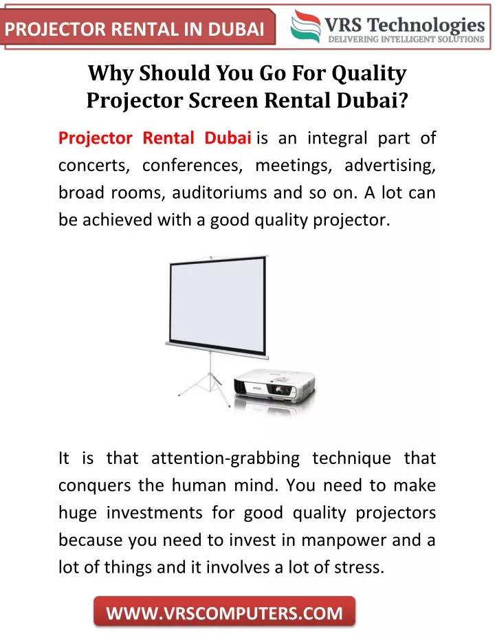 projector rental in dubai