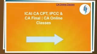 ICAI CA CPT, IPCC & CA Final | CA Online Classes