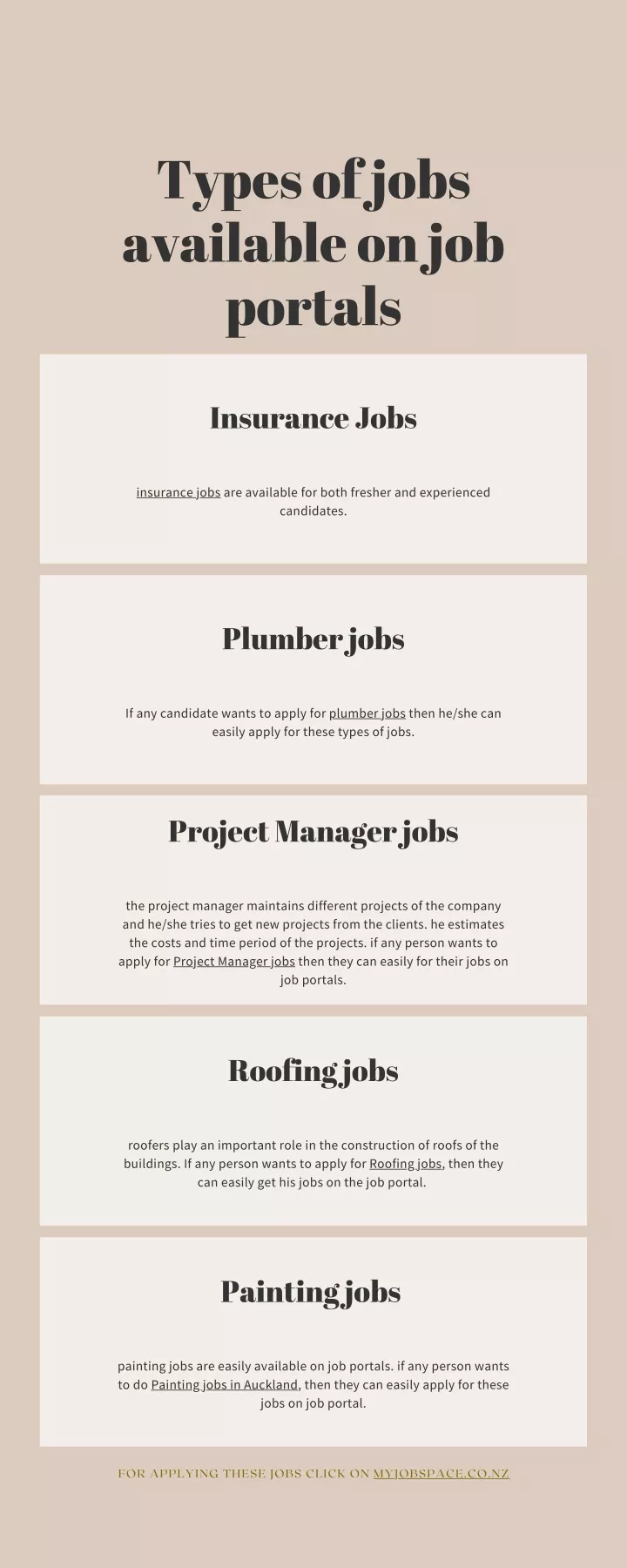 types of jobs available on job portals