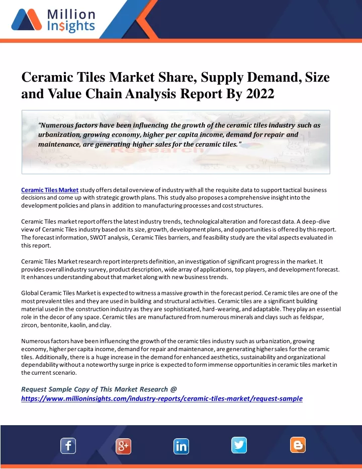ceramic tiles market share supply demand size