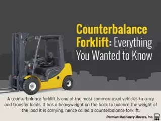 Counterbalance Forklift Everythimg you wanted to know