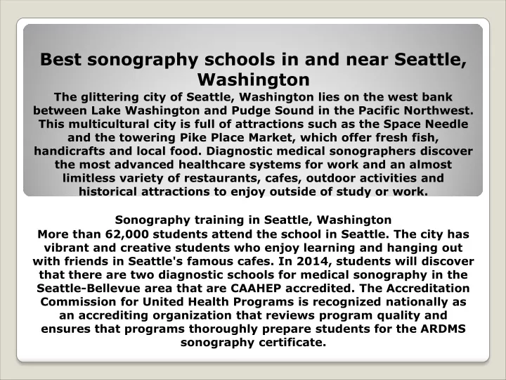 best sonography schools in and near seattle